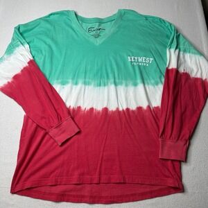 Exist Key West Florida Tie Dye Long Sleeve Jersey Womens Mens Small Teal